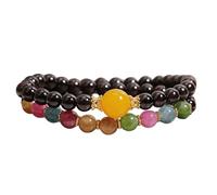 Versátil diseño apilable de granates de doble bucle para estilos cotidianos y aumenta la confianza de la energía, hecho a mano