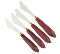 Versátil Juego de Cuchillos de Paleta de Acero Inoxidable, Espátula Acrílica para Mezclar Arte de Pintura Al óleo con de Madera Suave y Diseño de Varilla Curvada, Espátula de