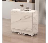 Versátil juego de mesa de comedor plegable de madera con 4 sillas y ruedas, esquinas redondeadas de 3 formas, perfecto para cocina, comedor, sala de estar y restaurante (120 x 60 x 77 cm)