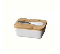 Versátil Mantequillera cuadrada de cerámica con cuchara for mantequilla, ideal for el hogar y la cocina Práctico