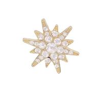 Versátil pin de solapa en forma de estrella de aleación de primera calidad con diseño sutil de broche, pieza para ropa de negocios, trajes de fin de semana, broche de seguridad, talla única, como se