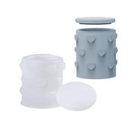 Versátil recipiente de silicona en relieve con forma de corazón para manualidades, tarro de almacenamiento y soporte para manualidades, molde de decoración individualizado