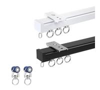 Versátil riel de aluminio de 100 a 600 cm para montaje en techo, riel ajustable de 4,1 m para dormitorio, sala de estar, divisor de habitación, diseño blanco
