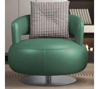 Versátil sillón de cuero giratorio de 360°, moderno sillón con cojines, sofá acogedor para oficina, hogar, sala de estar, balcón, elegante sillón reclinable verde
