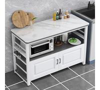Versátil soporte para microondas y estante de cocina, estante de encimera que ahorra espacio, para comedor y aparador de bufé, elegante solución de almacenamiento para cocinas pequeñas