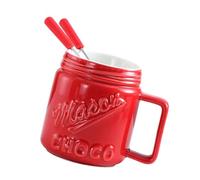 Versátil taza de cerámica para fondue con mango ergonómico, multiusos, para derretir queso, chocolate, postres, accesorios de cocina contemporáneos