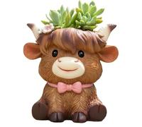 Versatile Cow Flower Pot, Mini Plant Pots, Indoor Planter for Home Decor, Planter Pot with Drainage, Animal Plant Pots, Table Decor for Balcony Patio Garden Backyard Desk Ornament