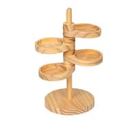Versatile Soportes Tartas, de Madera Estante, Giratorio de 4, Niveles | Sturdy Organizador Joyas, Llaves Gorros Snacks, y Postres Salón, y Comedor Office, Compact Easy to Use Outdoor
