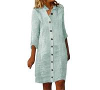 Versatile Striped Snap Dress Casual Loose Shirt