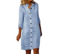 Versatile Striped Snap Dress Casual Loose Shirt