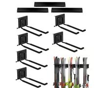 Versatile Wall-Mounted Rack: This garage wall rack expands activity space through its wall-mounted design that fits flush, enabling it to hold multiple skis securely and modernize cluttered areas for