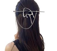 Versátiles palillos de pelo de color plateado, tocado moderno en forma de corazón, horquilla grande para mujer, accesorio para el cabello de vacaciones