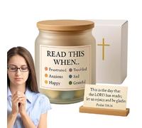 Verse Jar, Inspirational Basket, 2.56x2.56x3.15 pulgadas Daily Prayer Notes, Cards, Faith Based Gift Idea, for Women, Pastor, Birthday, Easter, Baptism, Bedside, Workplace Use