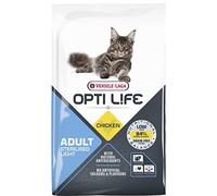 VERSELE LAGA - OPTI Life Alimento para Gatos Adultos esterilizado/Ligero - Sin Cereales - con Pollo - 7,5 kg