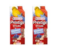 Versele-Laga Prestige Sticks Canarias Supersiembras y Flores | Paquete Doble | 2 x 60 g | Snack para Canarios | Sin conservantes sintéticos, colorantes ni sabores