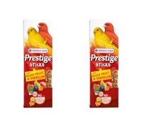 Versele-Laga Prestige Sticks Canarios Frutas Mixtas & Diente de León | Paquete Doble | 2 x 60 g | Snack para Canarios | Sin conservantes, colorantes ni Aromas sintéticos