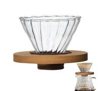 Verser Sur Un Goutteur De Café, Un Goutteur De Café, Cône e Çafé En Verre Transparent Avec Support, Cône Filtrant Réutilisable, Tasse, Accessoires D'entonnoir Pour Cafetière Pour πafé Infusé À