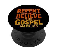 Versículo bíblico: Arrepiéntanse y Crean en el Evangelio PopSockets PopGrip Adhesivo