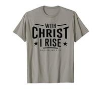 Versículo bíblico Cristiano con Cristo I Rise Philippians 4:13 Camiseta