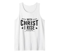Versículo bíblico Cristiano con Cristo I Rise Philippians 4:13 Camiseta sin Mangas
