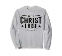 Versículo bíblico Cristiano con Cristo I Rise Philippians 4:13 Sudadera