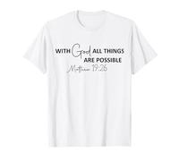 Versículo bíblico Cristiano con Dios Todas Las Cosas posibles Cita Camiseta