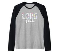 Versículo bíblico Cristiano Floral Bohemio del Señor de los Lores Camiseta Manga Raglan