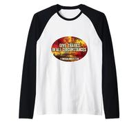 Versículo bíblico Cristiano Jesús da Gracias en Todas Las circunstancias Camiseta Manga Raglan