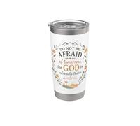 Versículo bíblico de fe cristiana Mateo Dios Floral Vaso térmico de acero inoxidable de doble pared