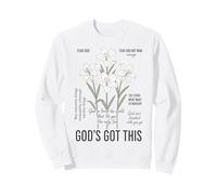 Versículo bíblico de fe Cristiana Mensaje de Dios Flores Sudadera