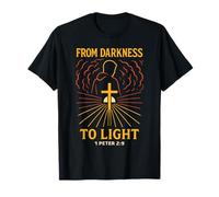 Versículo bíblico de Oscuridad a la Luz Cristiano Pedro 2:9 Born Again Camiseta