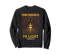 Versículo bíblico de Oscuridad a la Luz Cristiano Pedro 2:9 Born Again Sudadera