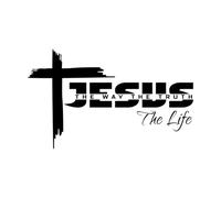 Versículo bíblico Jesús El Camino La Verdad La Vida Calcomanías de pared de PVC 30x49.5cm Autoadhesivo Negro