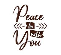 versículo bíblico la paz sea contigo Calcomanías de letras 52x67.9cm Cultura del tatuaje Café