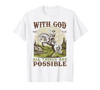 Versículo de la Biblia Cowboy Western Jesus para Hombres Fe Camiseta
