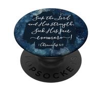 Versículo de la Biblia Cristiana Busca al Señor y su Fuerza PopSockets PopGrip Adhesivo