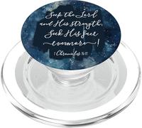 Versículo de la Biblia Cristiana Busca al Señor y su Fuerza PopSockets PopGrip para MagSafe
