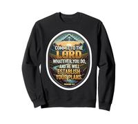 Versículo de la Biblia Cristiana Commit To The Lord Whatever You Do God Sudadera