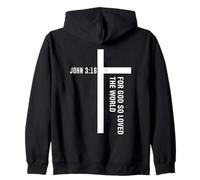 Versículo de la Biblia God So Loved The World John 3 16 Cruz Cristiana Sudadera con Capucha