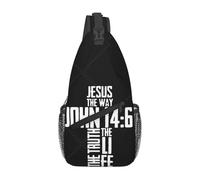 Versículo de la Biblia Jesus The Way John Sling Bag Mochila de Viaje Cruzada Bolsas de Pecho Mochila Ligera Casual para el Deporte