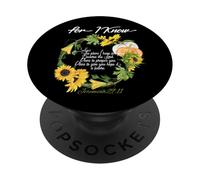Versículo de la Biblia para I Know Christian Fall Autumn Sunflower PopSockets PopGrip Adhesivo