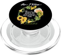 Versículo de la Biblia para I Know Christian Fall Autumn Sunflower PopSockets PopGrip para MagSafe