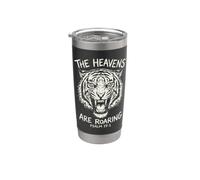 Versículo de la Biblia The Heavens Are Roaring Tiger Vaso térmico de acero inoxidable de doble pared