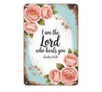 Versículo Religioso Yo Soy El Señor Que Te Sana Cartel De Chapa Divertido Letrero De Metal Decoración Cartel De Metal para Aire Libre Cafetería Restaurante 20X30Cm