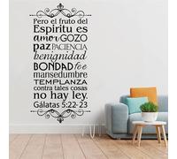 Versículos bíblicos en español pegatina de pared Gálatas 5:22-23 Arte de la decoración de pared interior del dormitorio de Dios Cristo 42x81cm