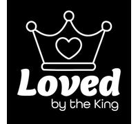 Versículos bíblicos sobre la fe, amado por el rey Calcomanías de pared de PVC 54.6x56.2cm Selección de varios colores Blanco