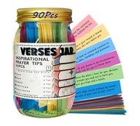 Versículos de la Biblia en un frasco, 90 mini tarjetas de versículo de la Biblia, tarro de oración de vidrio con versículos de la Biblia, pestañas de la Biblia, marcadores de la Biblia, regalos