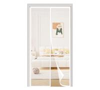 Versión Actualizada Mosquitera Puerta Magnética 135x210 cm, Varios Tallas, Blanco Cortina Mosquitera Puerta Exterior, Se Cierra Automáticamente, Fácil Instalación sin Taladrar