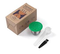 Versión de Actualización Cápsulas Reutilizables Dolce Gusto Compatibles - Acero Inoxidable - Con 1 Cuchara + 1 Cepillo (1 Cápsula)
