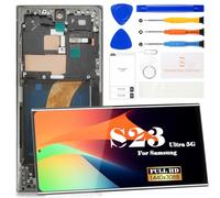 Versión de EE. UU.: OLED para Samsung S23 Ultra pantalla de repuesto para Samsung S23 Ultra 5g SM-S918U LCD Display Kit de reparación de pantalla táctil con marco (verde, área de visualización más